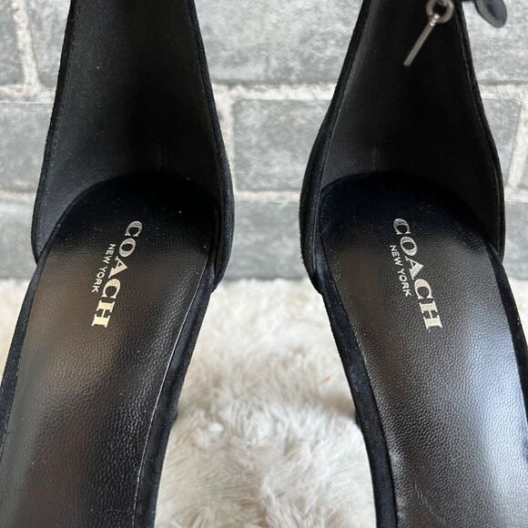 Coach Melrose Black Suede Heels Size 10 B - Picture 7 of 12